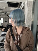 タイドヘアー(tide hair)&nbsp;レイヤーカット×ペールブルー