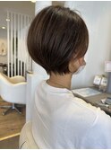 大人可愛い20代30代40代前下がりショートボブ丸みショート◎