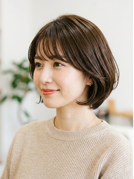 フープ 川越(hoop) 大人の丸みショート×ベージュブラウン