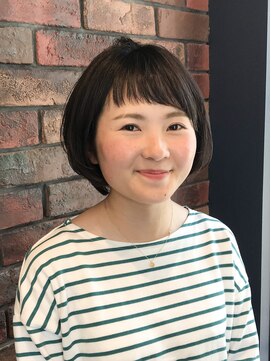 ヘアサロンオーケストラ(HAIR SALON ORCHESTRA) 福山キュートな斜めバングボブ アドミオカラー《ORCHESTRA》