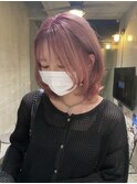 淡めピンク×ウルフヘア【WAVY藤沢】
