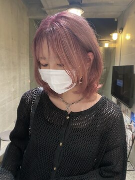 ウェイビィ 藤沢(WAVY) 淡めピンク×ウルフヘア【WAVY藤沢】