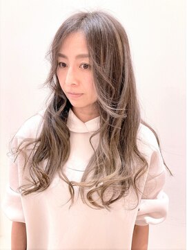 ヘアーライズ 池袋東口店(hair RISE) バレイヤージュ→シャドールーツ→ホワイトハイライトグレージュ