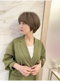 くびれヘア/韓国 フェイスレイヤー グレージュカラー 髪質改善