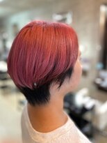 ヘアメイク アージュ 天神西通り店(HAIR MAKE age)&nbsp;10代20代大人かわいい艶感ピンクカラー×小顔ショート