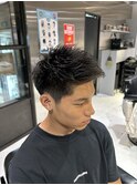 メンズビジネスツーブロックパーマショートフェードF