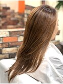 ロングヘア 白髪ぼかし ソンブレバレイヤージュ