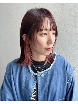 レアバイアルティナ 錦糸町(L’ea by artina) ウルフマッシュ耳かけボブシャギーボブピンクヘアー