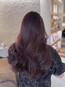 ビーチ(BEACH) レイヤーカット暖色ピンクラベンダーブラウンカラー