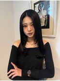 暗髪/レイヤーカット/黒髪