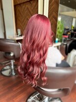 ル レーヴ 和田店(Le reve)&nbsp;ボルドー/レッド/ロング/艶髪/ワンブリーチ/コテ巻き【横井】