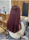 ミディアムヘア暗めカラーデザインカラーフェイスフレーミング