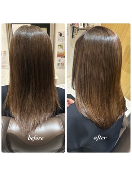 コルテ 倉敷西阿知店(CoRte.) 【before/after】アッシュブラウン/艶感/ナチュラルストレート
