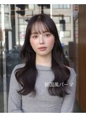 韓国風パーマ/コテ巻き風パーマ/韓国ヘア/レイヤーカット/パーマ