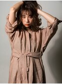 【CUFFA】毛先パーマ大人ミディアム黒髪美髪東銀座築地新富町