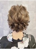 結婚式ヘア お呼ばれヘア 二次会ヘア シニヨン アップスタイル