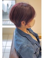 ヘアーアンドメイク サワ 上田本店(SAWA)&nbsp;20代30代40代ワンカール小顔補正立体カットピンクアッシュ