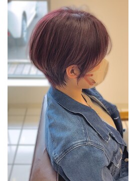 ヘアーアンドメイク サワ 上田本店(SAWA) 20代30代40代ワンカール小顔補正立体カットピンクアッシュ