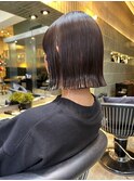 髪質改善縮毛矯正外ハネボブミディアムレイヤー似合わせカット