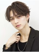 ニュアンスアップバングメンズライクショートニュアンスパーマ