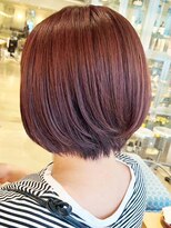 オーガニック リブ 川越(organic+live)&nbsp;秋色ピンクショートボブ◎20代30代小顔丸みカット暖色
