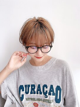 リブランド 銀座(REBRAND) ★ハイトーンショート耳掛けワンカール前髪あり