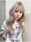ハイトーンカラーブロンドミルクティーベージュ顔周りレイヤー◆