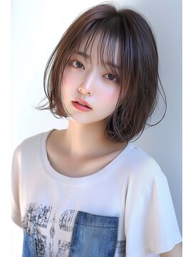 クシュ 所沢西口エミテラス前店(kusyu...) ウルフパーマダークブルーゆるふわボブひし形ショートボブ所沢