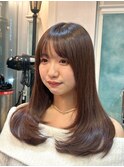 ◎ハッシュレイヤー/ミルクグレージュ/韓国巻き/顔周りカット121