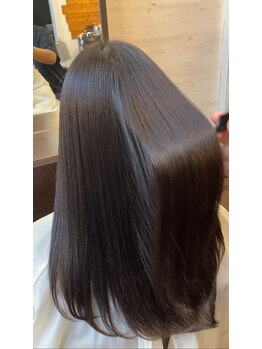 ヘアメイク オブジェ(hair make objet)の写真/髪への負担を軽減♪好みのストレート感に合わせて薬剤を調合☆指通りなめらかな憧れのさらツヤ髪に！