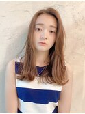 前髪なしのロングレイヤー×コテ巻きデジタルパーマ