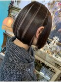 ナチュラルボブハイライトStyle