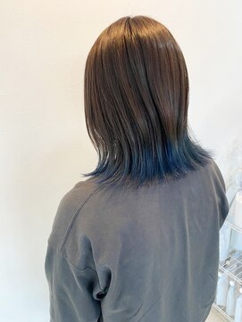 エンリッチヘア(enrich hair) ボブ　すそカラー　ブルー