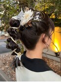 成人式 ヘアセット 水引×ドライフラワー