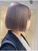 4473ニュアンスカラーラベンダーグレーベージュタンバルモリボブ