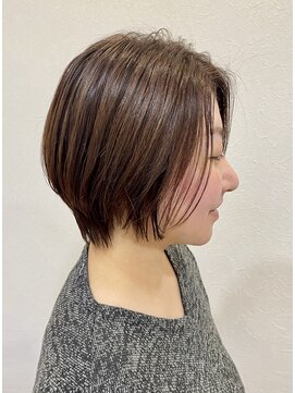トゥルーブ バイ ファースト 富沢店(trove by first) 前下がりショート×ウォームブラウン
