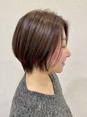 前下がりショート×ウォームブラウン
