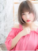 ハイトーンカラー前下がり小顔透け感ミニボブh3上尾10代20代30代