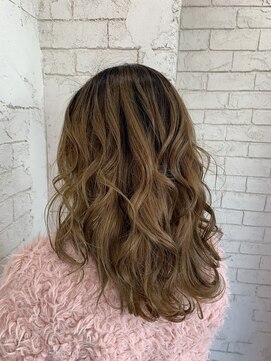 アジールヘア 所沢プロペ通り店(agir hair) ミルクティーベージュデザインカラーレイヤーカットブリーチ所沢