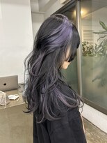 レコ 渋谷(LECO) パープルのポイントブリーチカラー