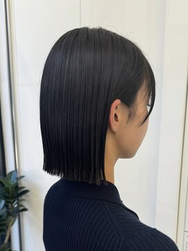 サンド 大阪梅田(sand) ＠hitoshi__sand ボブ/黒髪/ネビージュ/小顔/ワンレン/大阪梅田