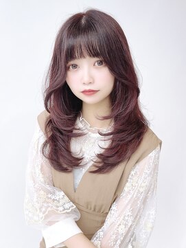 マッシュアンドマッシュアヴェダ ららぽーと福岡店(mash&mash AVEDA) 《愛されMAX韓国レイヤー》大人可愛い/ハッシュレイヤー/ローズ