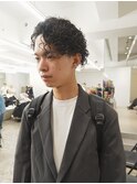 メンズパーマハードパーマスパイラルパーマセンターパート