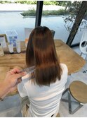 美髪シアーカラー髪質改善レイヤーカット切りっぱなしボブ