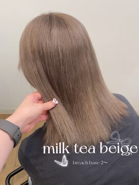 サク 田町芝浦(Sac.) Ayane ミルクティーベージュ　ハイトーン　ブリーチカラー