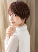 艶感ナチュラルブラウン小顔丸みショートマッシュY上尾30代40代