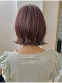 ミディアムヘア暗めカラーデザインカラーフェイスフレーミング