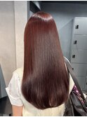 ブリーチなしWカラー　ピンクレッド