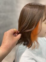 シーク センター南店(seek) 夏に向けて☆オレンジベージュ×イアリングカラー(オレンジ)