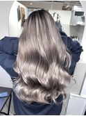 シルバーベージュバレイヤージュ